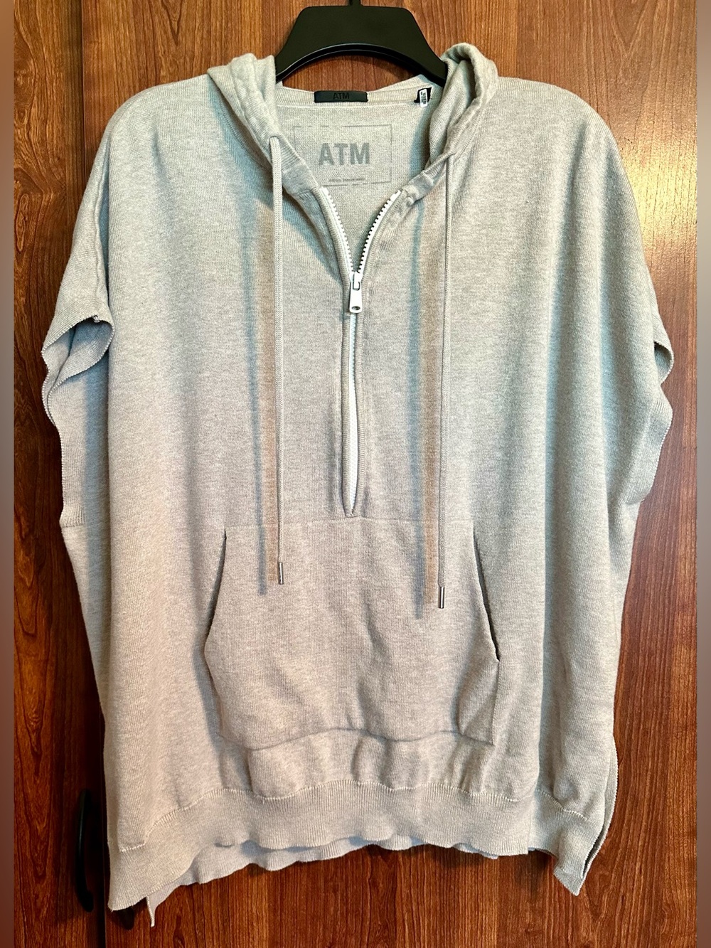 ATM Anthony Thomas Melillo Poncho Hoodie Women XS/S Gray Cashmere Blend